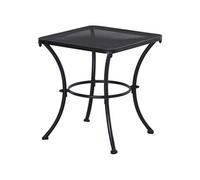 Outsunny Table basse carrée bistro 45x45x50 cm, plateau maillé métal anticorrosion noir