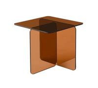Table basse carrée en verre trempé 50cm ambre - Glintz