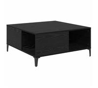 vidaXL Table Basse Chêne Noir 80 x 80 x 36,5 cm Bois d'ingénierie, Table Basse carrée, Design Industriel, Rangement stylé, déco Moderne pour Salon, Support décoratif
