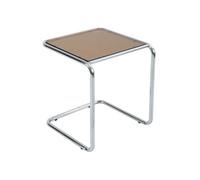 Table basse carrée L50 cm en métal et en verre marron Lewis - Oviala
