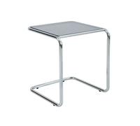 Table basse carrée L50 cm en métal et en verre noir Lewis - Oviala