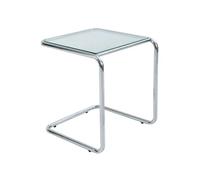 Table basse carrée L50 cm en métal et en verre transparent Lewis - Oviala