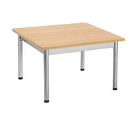 Table basse carrée pietement métal hêtre