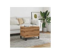 Table basse chêne artisanal 60x44,5x45 cm bois d'ingénierie, table d'appoint, table de salon, table latérale, bout de 857441