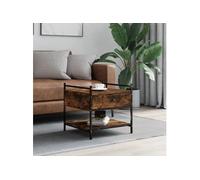 Table basse chêne fumé 50x50x50 cm bois d'ingénierie 833967