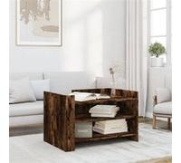 Table basse chêne fumé 80x50x50 cm bois d ingénierie Marron G
