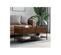 Table basse chêne marron 99x50x50 cm bois d'ingénierie 833964