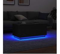 Table basse - Chêne noir - 90x50x40 cm - Lumières LED - Design contemporain