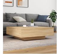 Table basse chêne sonoma - MOTHINESSTO - Rectangulaire - Salon - 100x100x31 cm - Bois d'ingénierie