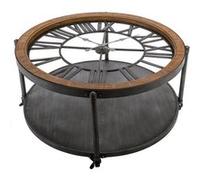 Atmosphera – Table basse Chrono – métal et bois D90 cm
