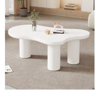 Table basse cloud - Irrégulière en forme de nuage - Plateau MDF - 107x66x40.5 cm - Table basse de salon - Blanc - Style moderne