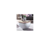 Table basse coffre 60x60x34 cm en manguier recy t fer laqué blanc