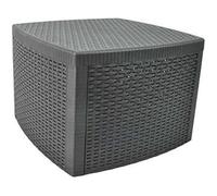 TABLE BASSE COFFRE DE RANGEMENT DE JARDIN EXTERIEUR EFFET ROTIN DECORATION DESIGN BAR