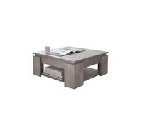 Table basse, Coloris chène champagne avec porte-revues inférieur, 80 x 36 x 80 cm --