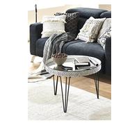 Table basse coloris noir-blanc - H 46 x Ø 65 cm --