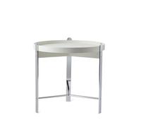 Table Basse Compose Ø50 Blanc Chrome