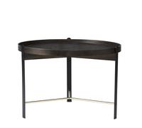 Table Basse Compose Ø70 Chêne Fumé/ Laiton/ Noir