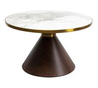 Kare Cono Table basse design en céramique, marron, 70 cm de diamètre, plateau en marbre, design de haute qualité, table basse, table de salon, ronde, plateau de table, pierre, 34 x 70 x 70 cm (H x l x