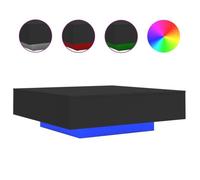 Table basse contemporaine avec lumières LED - Noir - 100x100x31 cm