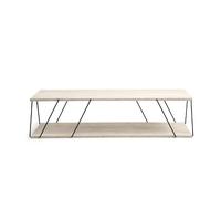 Table basse contemporaine effet travertin - Beige