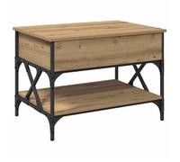 vidaXL Table basse Chêne artisanal convertible, bois d'ingénierie 70x50x50 cm