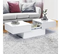 Table basse coulissante MARTA bois blanc