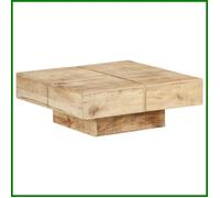 Table basse - CUQUE - 80x80 cm - Bois de manguier massif - Finition naturelle - Montage requis
