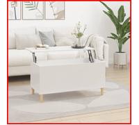 Table basse - CUQUE - AB819582 - Bois d'ingénierie - Blanc brillant - 90x44,5x45 cm