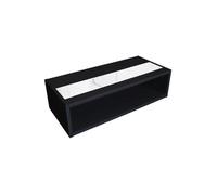 Table basse DANN noir avec bande blanche brillante - 116 x 51 x 34 cm