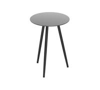 Petite table basse ronde - Outsunny - plateau en verre trempé, cadre en acier - pieds effilés - pour balcon, jardin, terrasse - noir