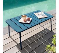 Table basse de jardin acier bleu pacific Palavas, Oviala