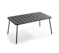 Table basse de jardin acier gris anthracite 90 x 50 cm Palavas, Oviala
