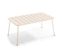 Table basse de jardin acier ivoire 90 x 50 cm Palavas, Oviala