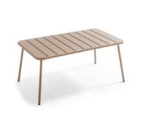 Table basse de jardin acier taupe 90 x 50 cm Palavas, Oviala