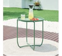 Table basse de jardin avec plateau amovible Sandefjord acier 53 x 46 x 46 cm vert