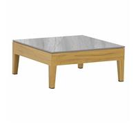 Table basse de jardin carrée aluminium plateau céramique - Welcome - L.70 x l.70 cm