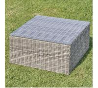 Table basse de jardin carrée ""Mooréa"" terre d'ombre 72x72x36cm en aluminium traité époxy - Hespéride