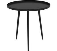 Outsunny Table Basse de Jardin Ronde, Table d'appoint extérieur avec Bord Rond en Acier, dim. Ø40 x 50H cm Noir