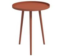 Table basse de jardin d'appoint design scandinave Ø 40 x 50H cm acier époxy rouge Rouge G