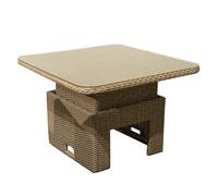 Table basse de jardin élévatrice résine tressée - Lilia - L.100 x l.100 cm