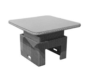 Table basse de jardin élévatrice résine tressée - Lilia - L.100 x l.100 cm