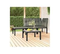 vidaXL Table basse de jardin Gris 55x55x31 cm – DPC et acier