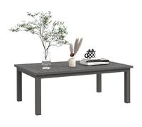 Outsunny Table basse rectangulaire table de jardin plateau à lattes pour intérieur/extérieur en aluminium, dim. 100L x 60l x 37H cm, marron