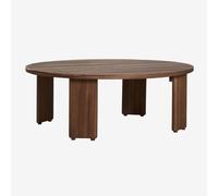 Table Basse De Jardin Ovale 100x80 Cm En Bois D'acacia Uleno Brun Acacia Foncé