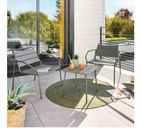 Table basse de jardin carré PHUKET Vert laurier 45 x cm - Acier traité époxy, Traitement anti-rouille renforcé Hespéride