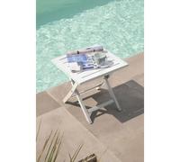 City Garden Table basse de jardin pliante Marius Aluminium 43 cm Blanc