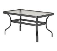 Outsunny Table basse de jardin table d'appoint de patio rectangulaire avec plateau en verre trempé design à ondulations, pour extérieur, terrasse, balcon, 95 x 55 x 46 cm, noir