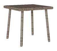 Table basse de jardin - Rectangulaire - Gris - 40x40x37 cm - Résine tressée et acier