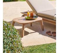 Table basse de jardin rectangulaire MANISSA Effet bois 60 x 55 28 cm - Aluminium traité époxy Hespéride