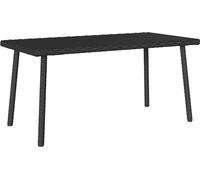 Table basse de jardin rectangulaire noir 80x40x37 cm rotin